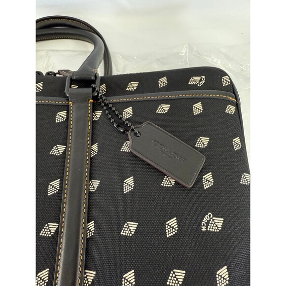 Coach Metropolitan Slim Briefcase Dot Diamond Print NWT - Picture 3 of 10